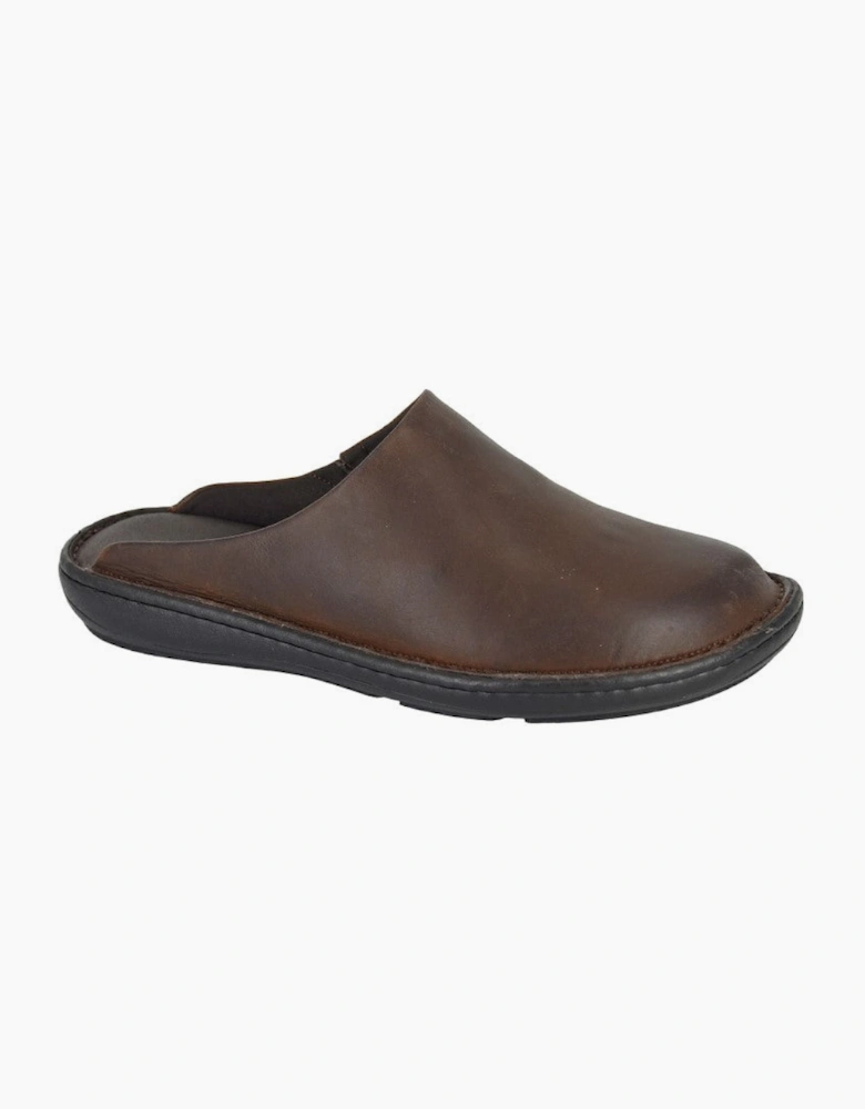 Roamers M487B Mens Stitchdown Clogs Brown
