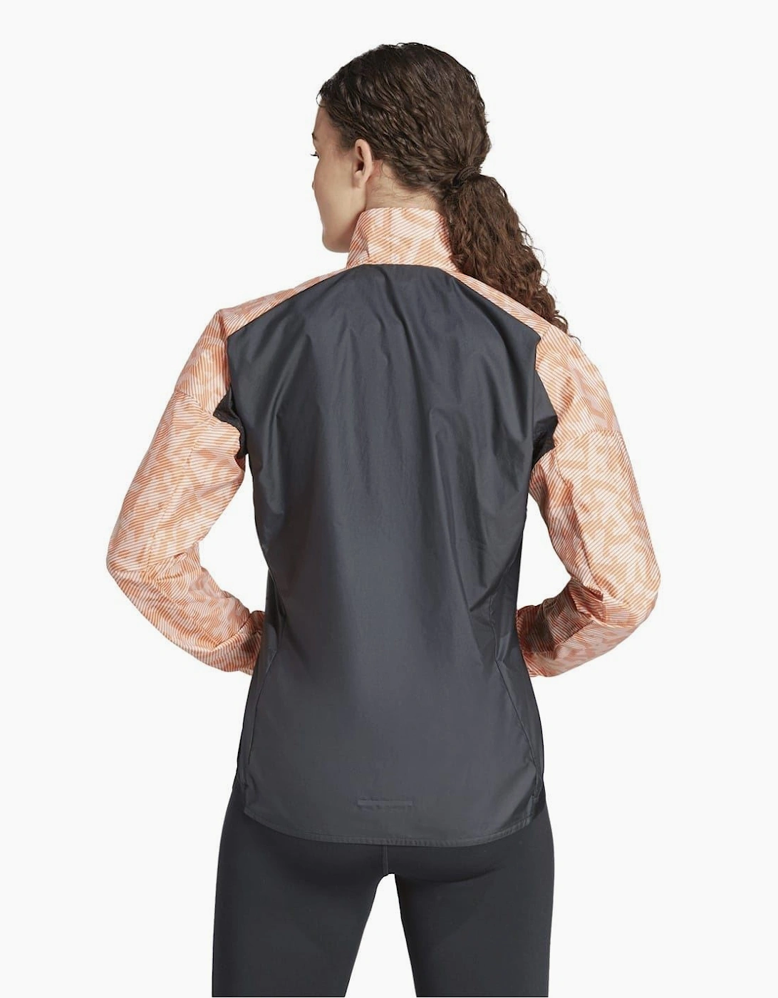 Trail Geometric Patterned Running Jacket with Front Zipper Pocket