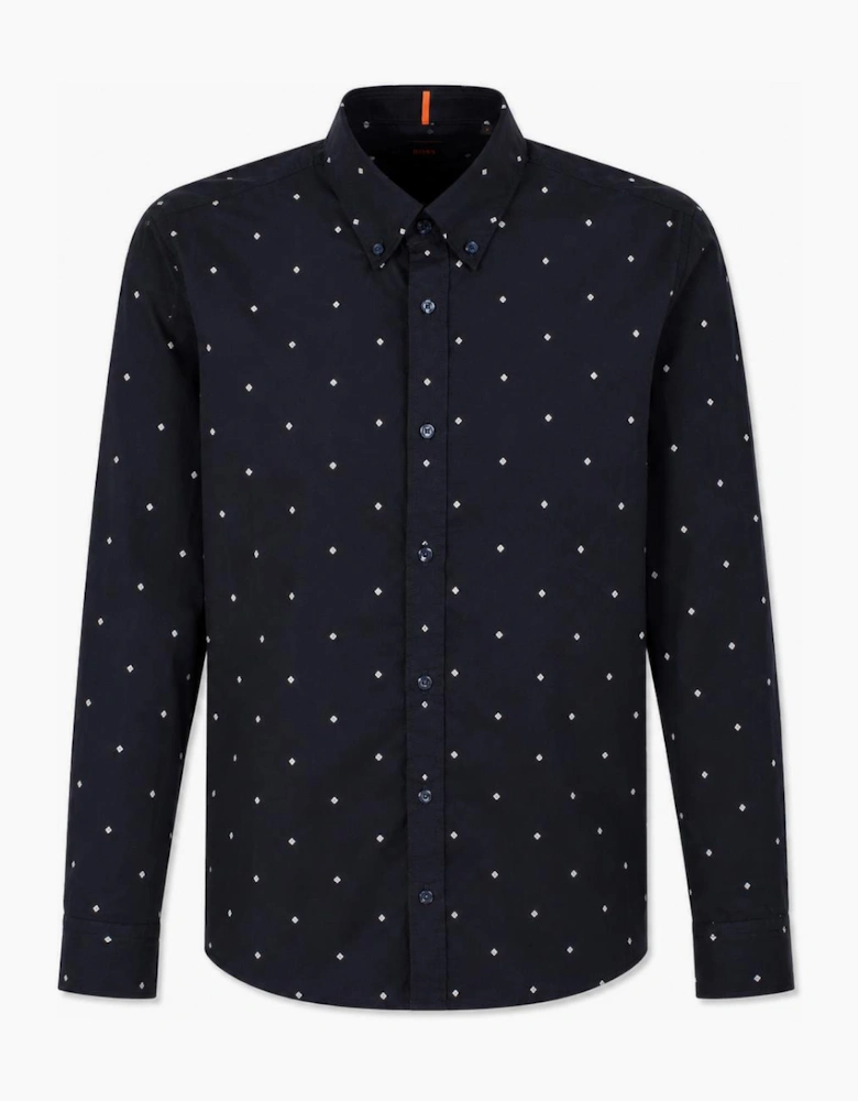 BOSS Rickert Pattern Shirt Dark Navy