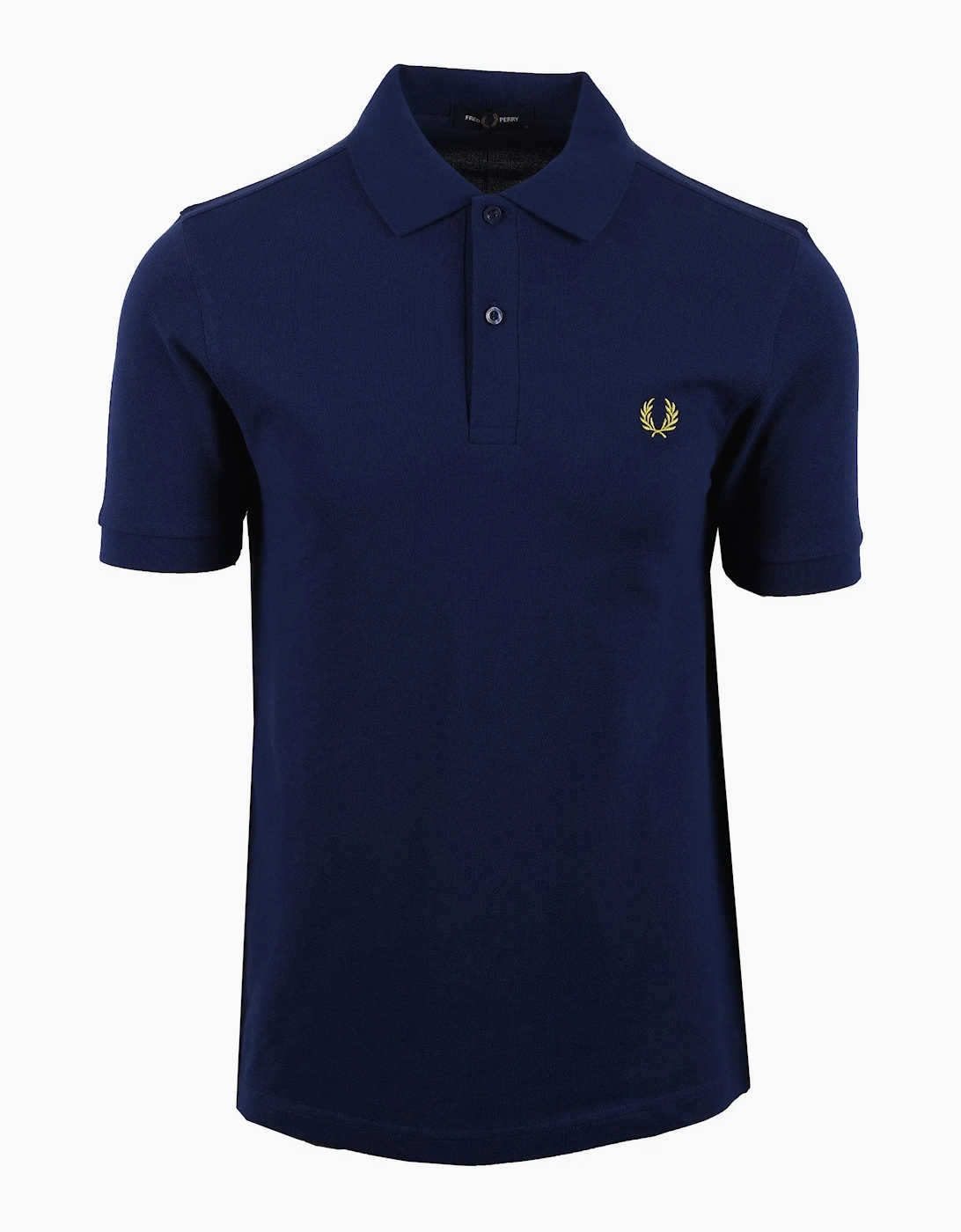 Fred Perry Men's Navy Shirt French /Citron  44 Size 2XL