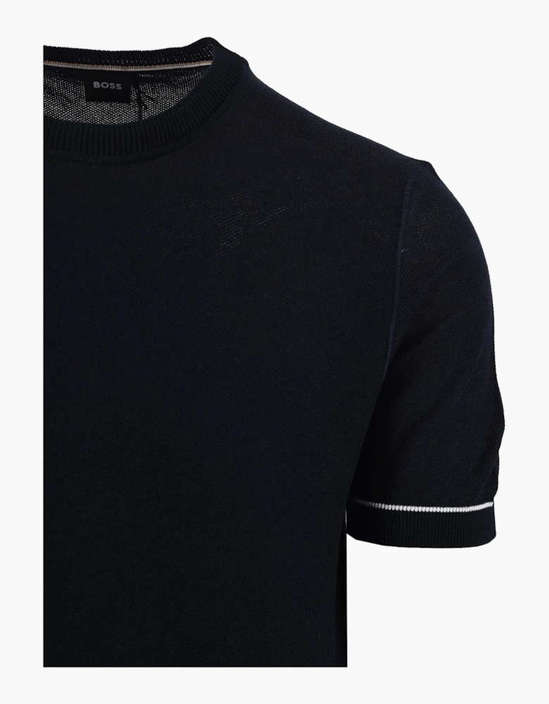 Boss Black H NALON KNITTED T-SHIRT DARK BLUE