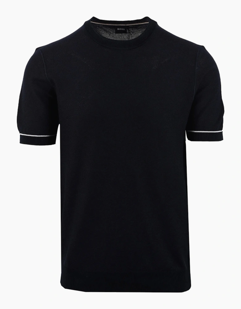 Boss Black H NALON KNITTED T-SHIRT DARK BLUE