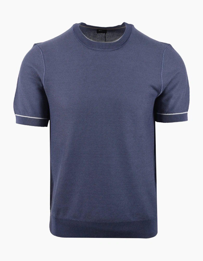 Boss Black H NALON KNITTED T-SHIRT OPEN BLUE