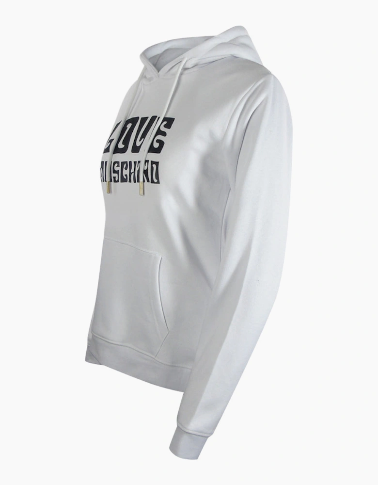 Love Moschino Groovy Logo White Hoodie