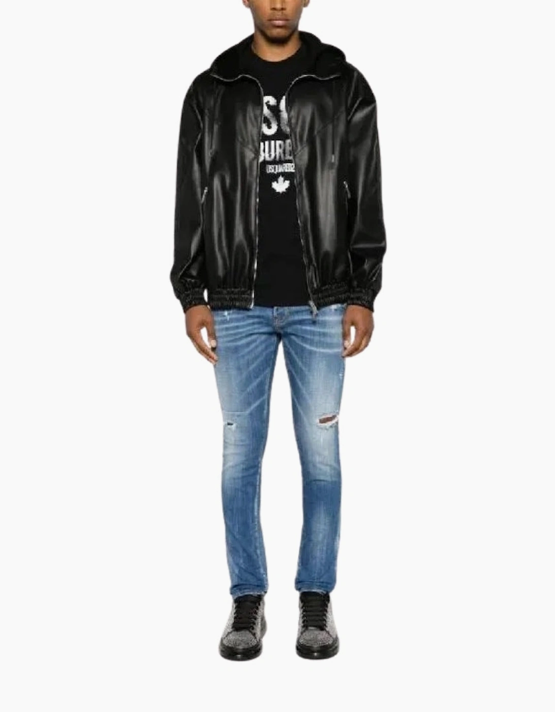 Dsquared2 Contrast Hooded Black Jacket