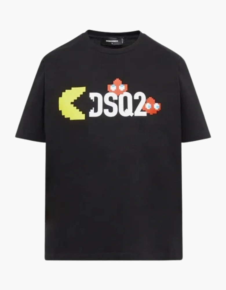 Dsquared2 Pac Man DSQ2 Logo Black T-Shirt