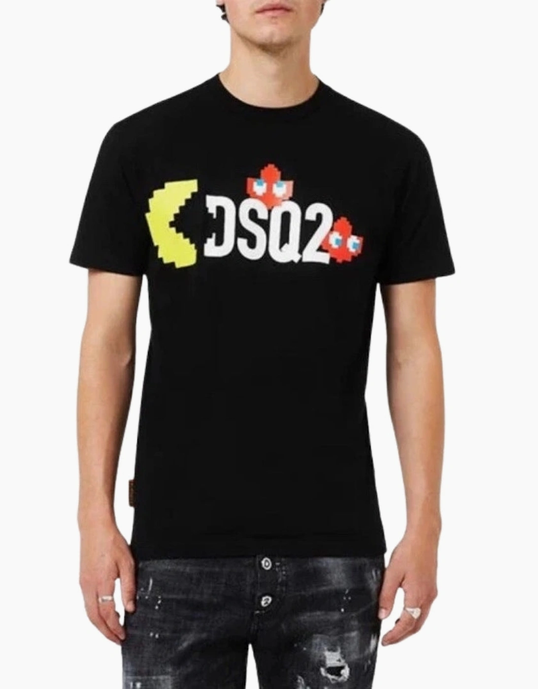 Dsquared2 Pac Man DSQ2 Logo Black T-Shirt