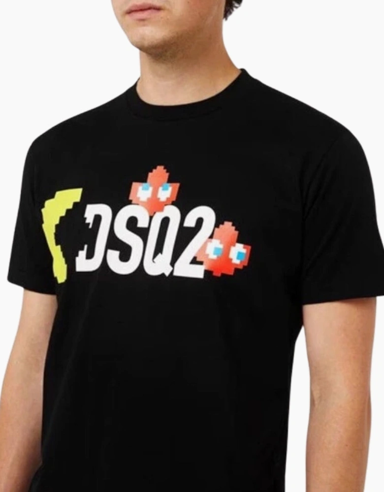 Dsquared2 Pac Man DSQ2 Logo Black T-Shirt