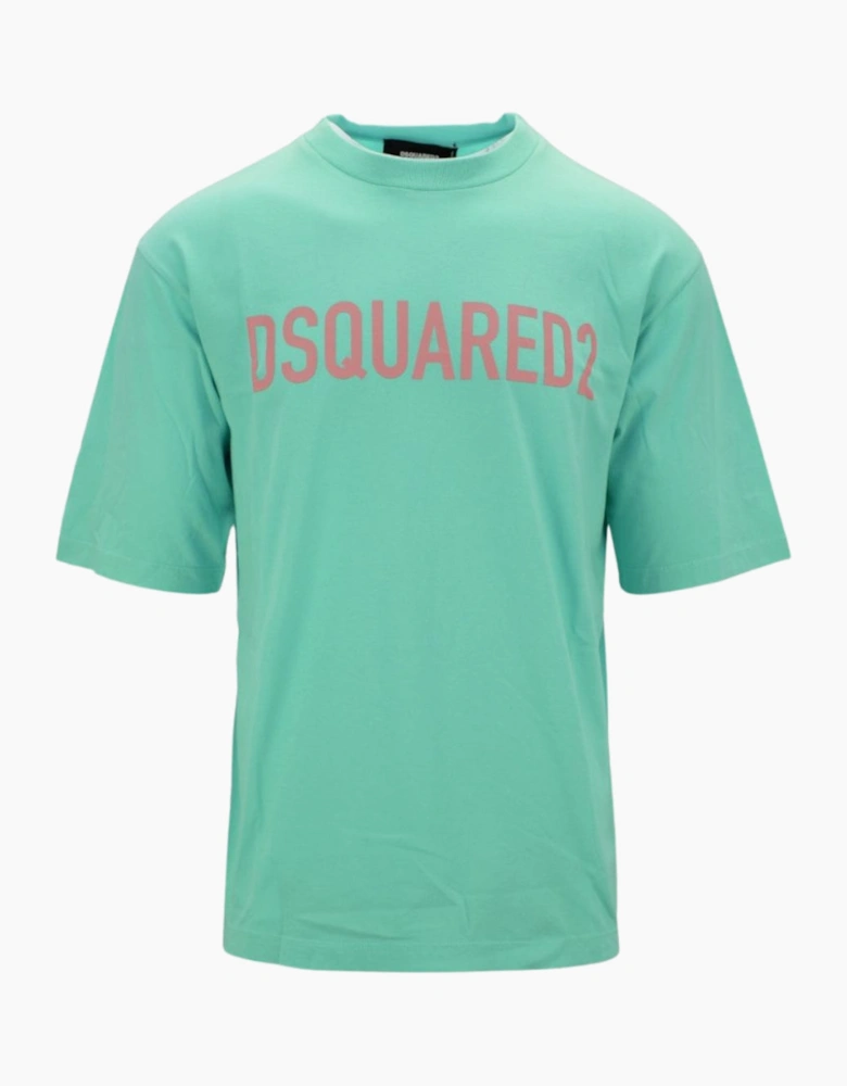 Dsquared2 Loose Fit Brand Logo Light Green T-Shirt