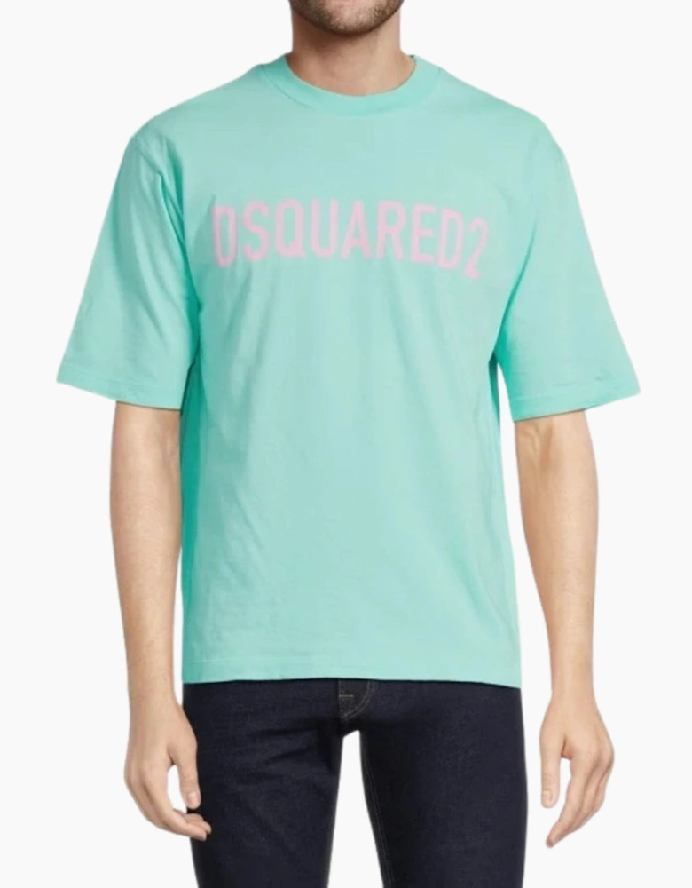 Dsquared2 Loose Fit Brand Logo Light Green T-Shirt