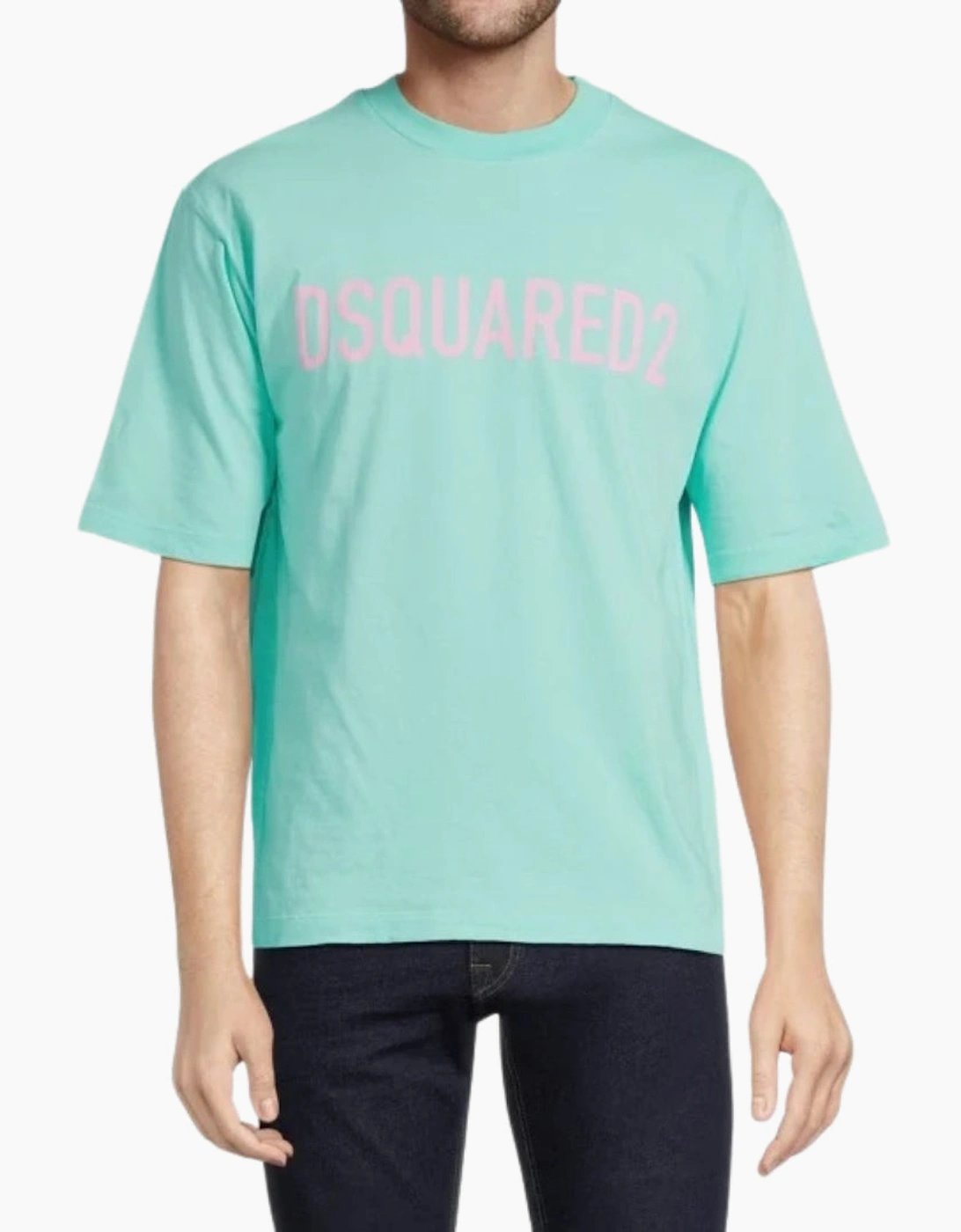 Dsquared2 Loose Fit Brand Logo Light Green T-Shirt