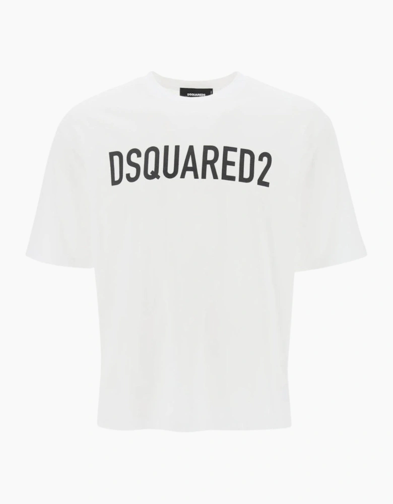 Dsquared2 Loose Fit Brand Logo White T-Shirt