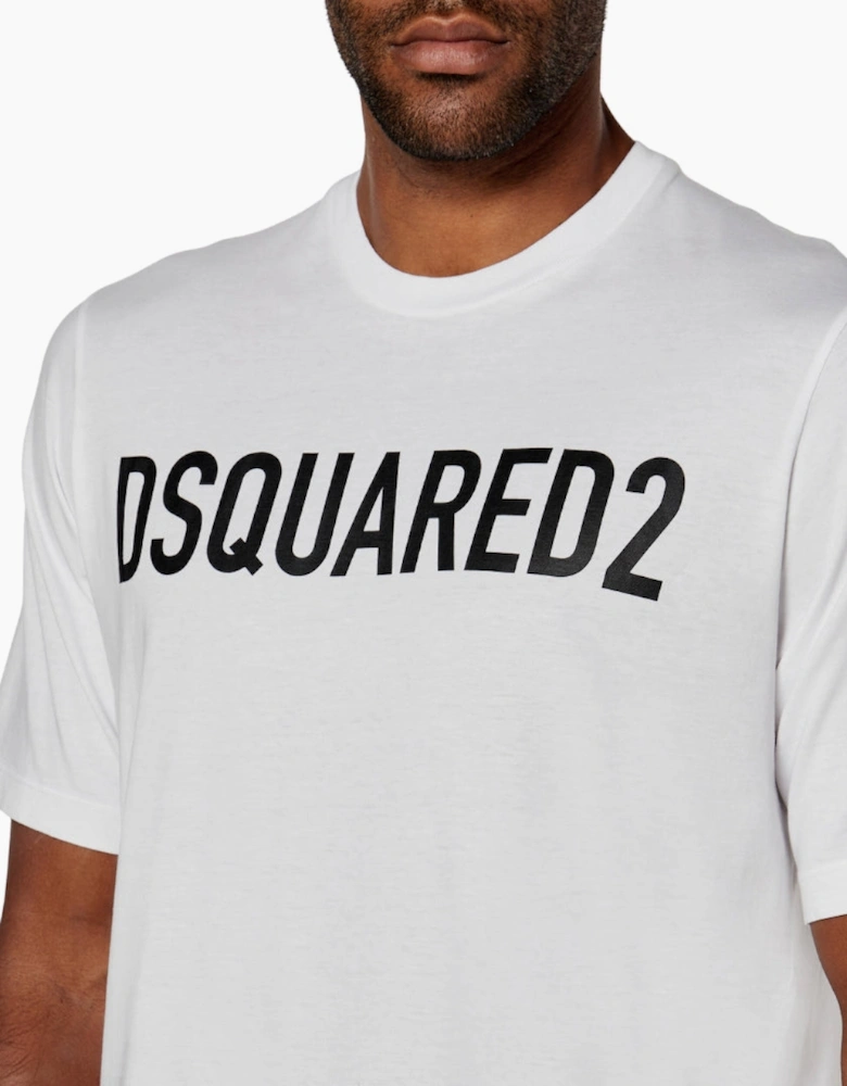 Dsquared2 Loose Fit Brand Logo White T-Shirt