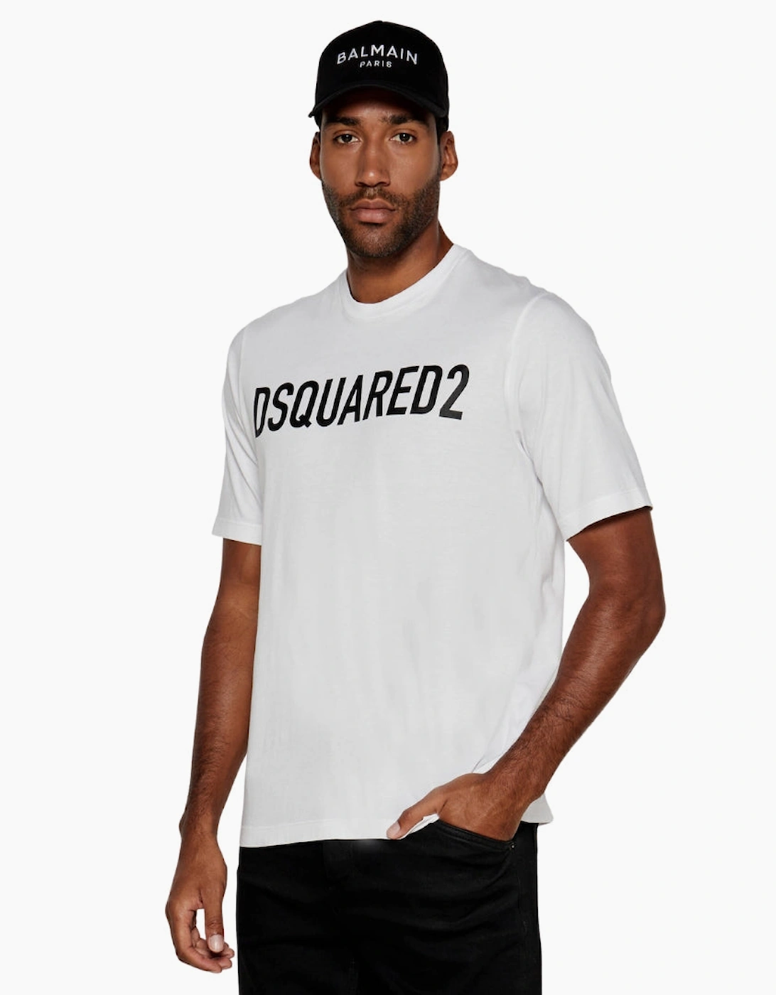 Dsquared2 Loose Fit Brand Logo White T-Shirt