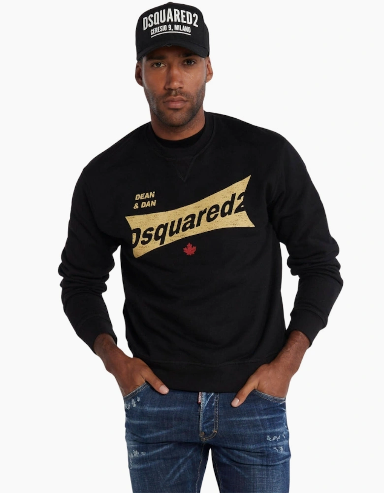 Dsquared2 Cool Fit Logo Black Crew Neck Jumper