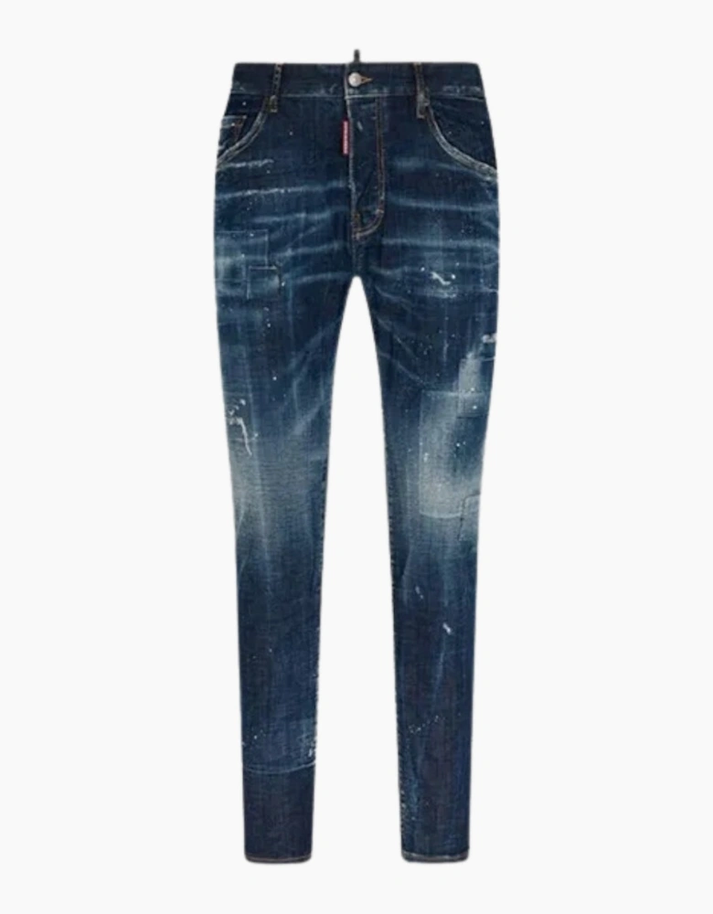 Dsquared2 Skater Jean Destroyed Reinforced Patch Blue Jeans