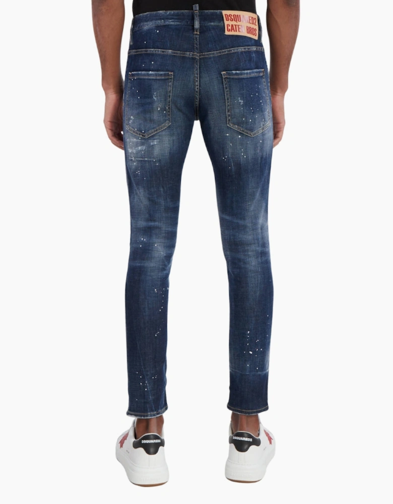 Dsquared2 Skater Jean Destroyed Reinforced Patch Blue Jeans