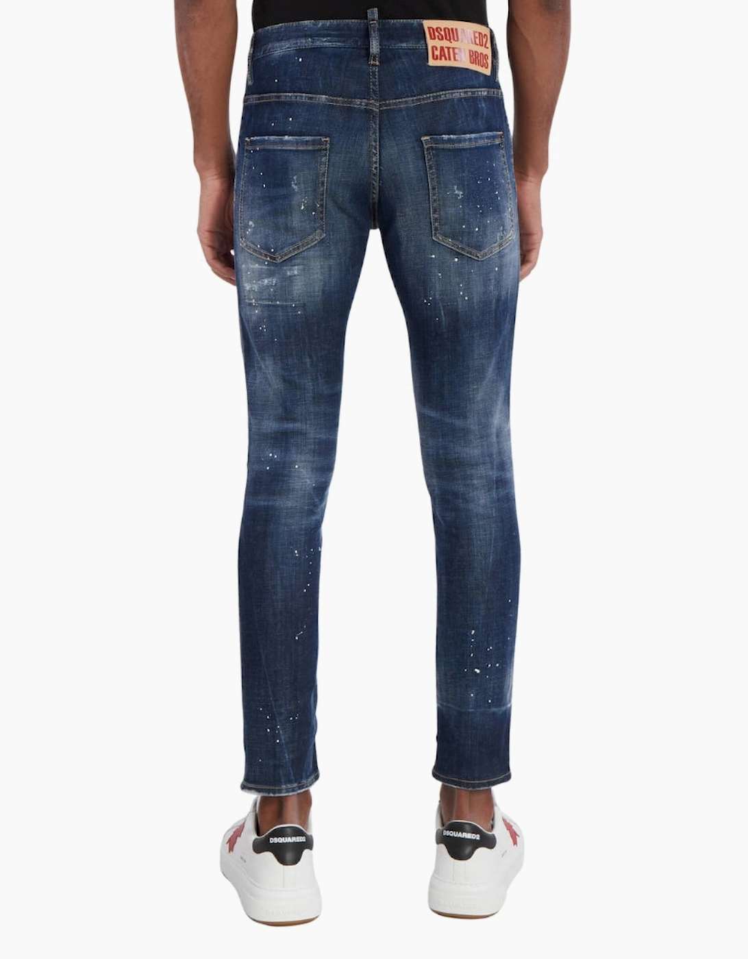 Dsquared2 Skater Jean Destroyed Reinforced Patch Blue Jeans