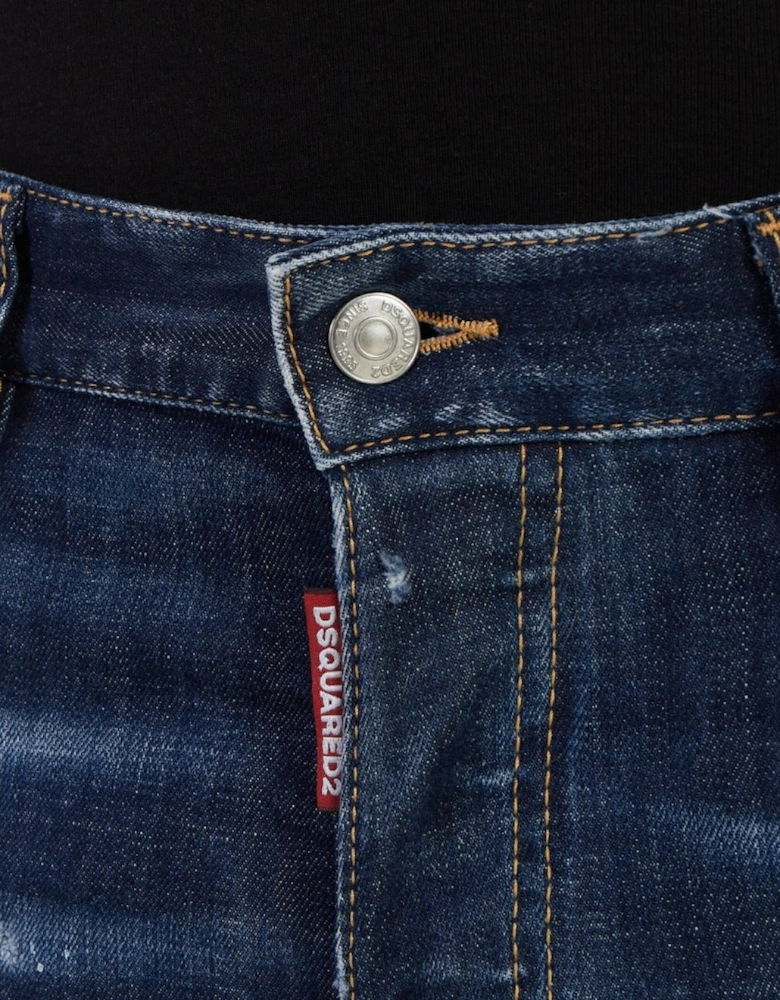 Dsquared2 Skater Jean Destroyed Reinforced Patch Blue Jeans
