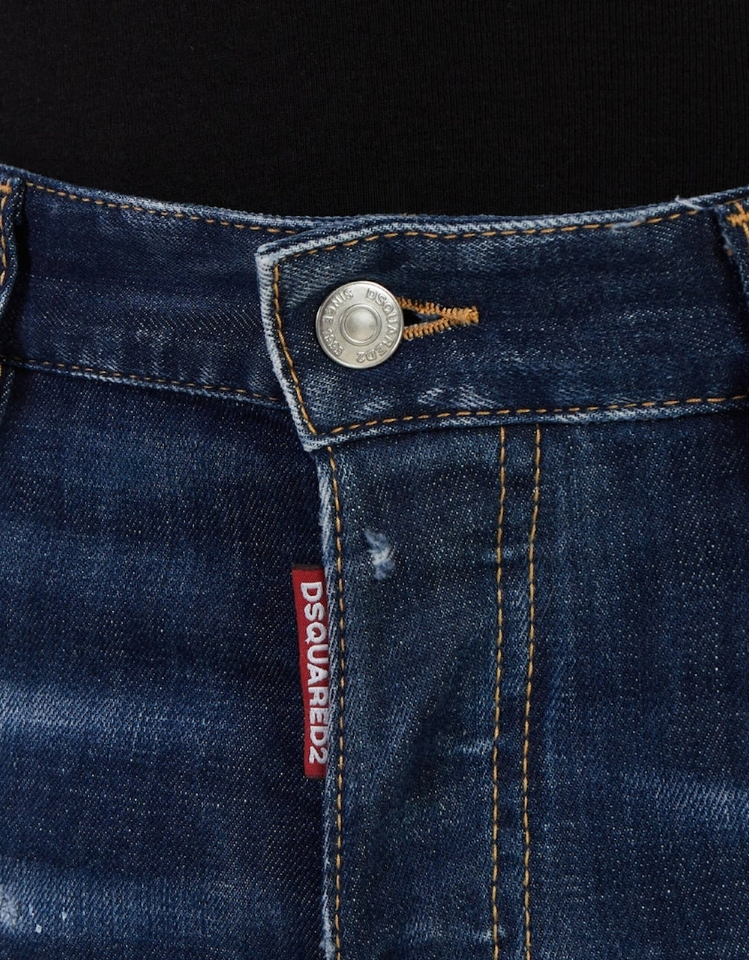 Dsquared2 Skater Jean Destroyed Reinforced Patch Blue Jeans
