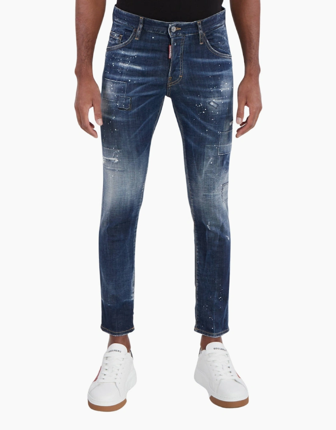 Dsquared2 Skater Jean Destroyed Reinforced Patch Blue Jeans