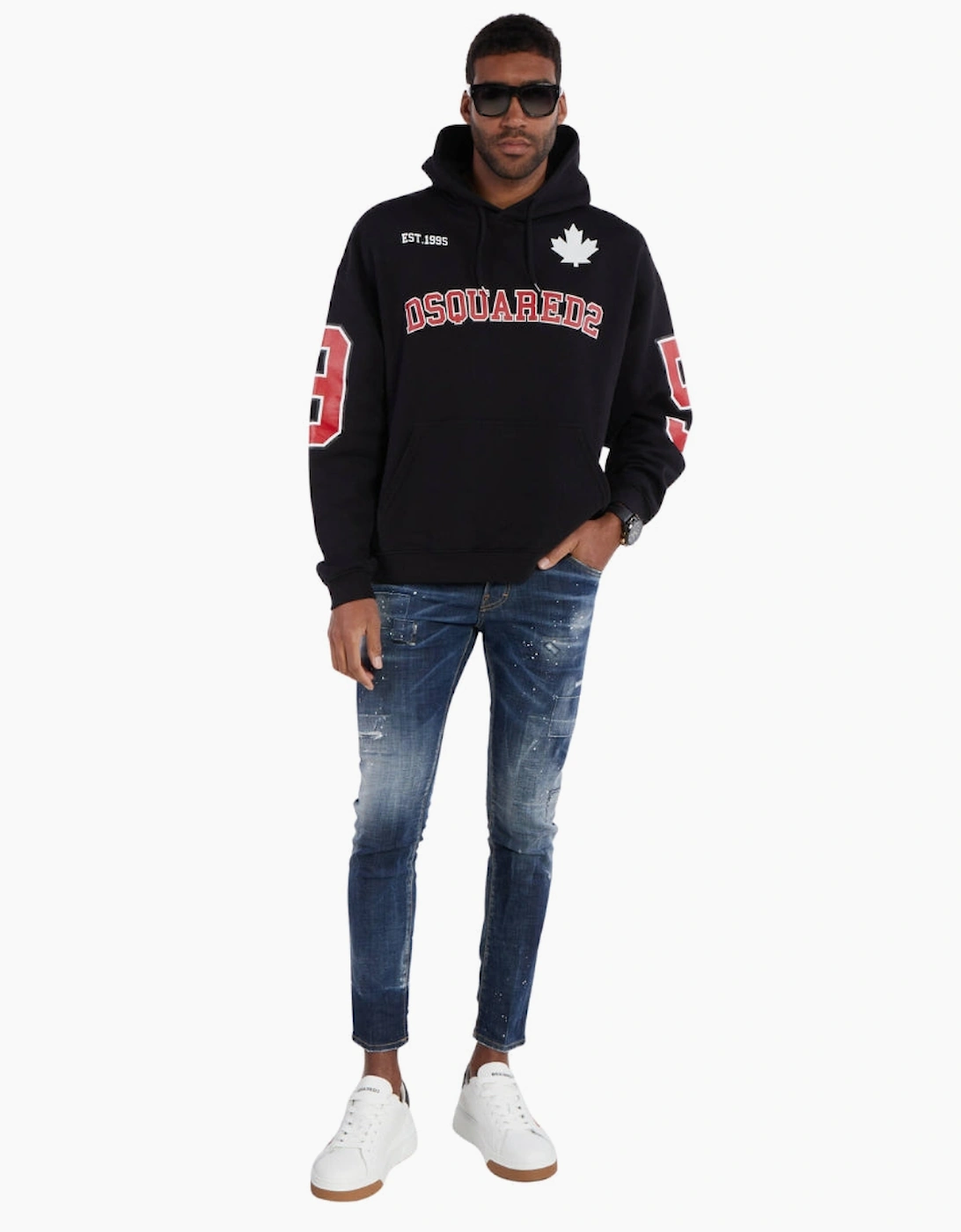 Dsquared2 Skater Jean Destroyed Reinforced Patch Blue Jeans
