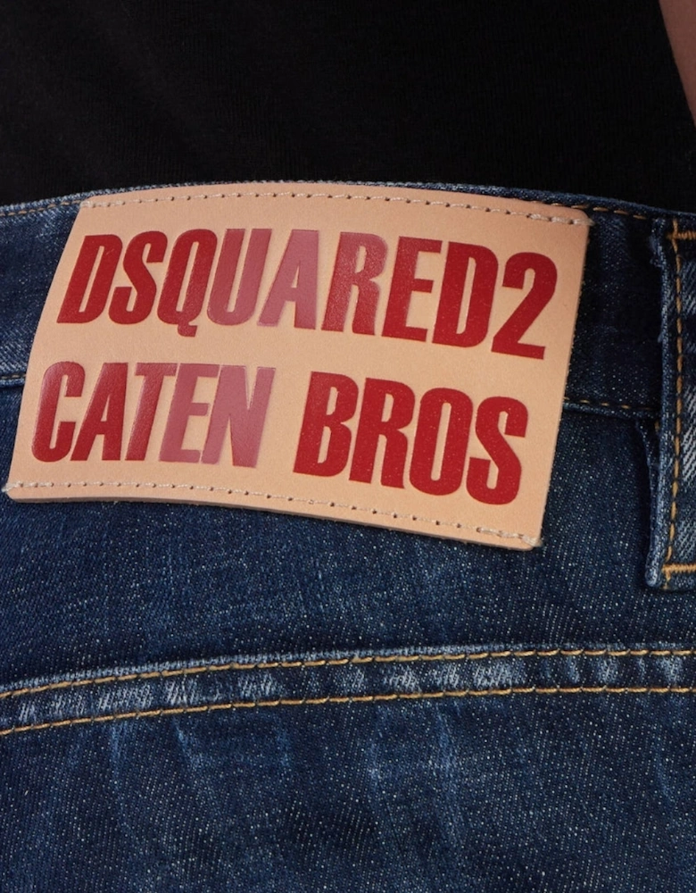 Dsquared2 Skater Jean Destroyed Reinforced Patch Blue Jeans