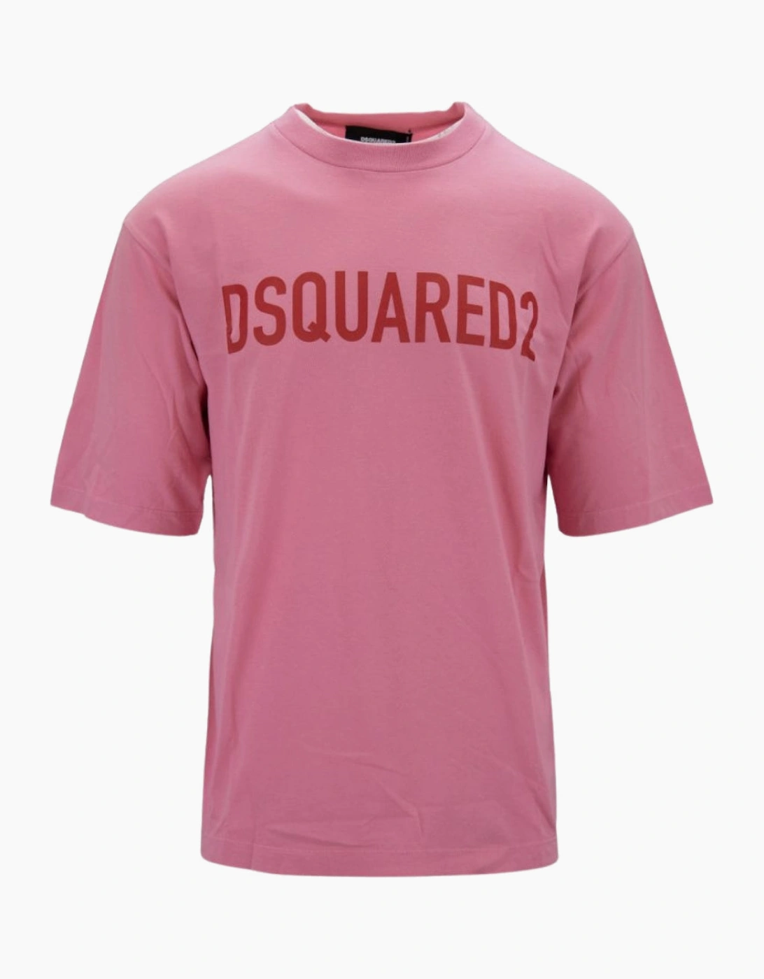 Dsquared2 Loose Fit Brand Logo Pink T-Shirt