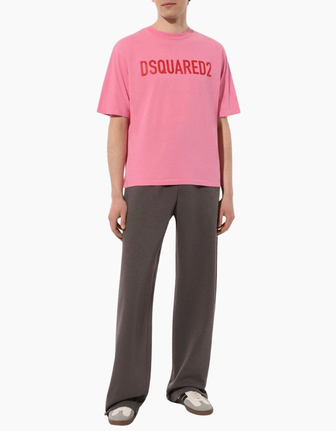 Dsquared2 Loose Fit Brand Logo Pink T-Shirt