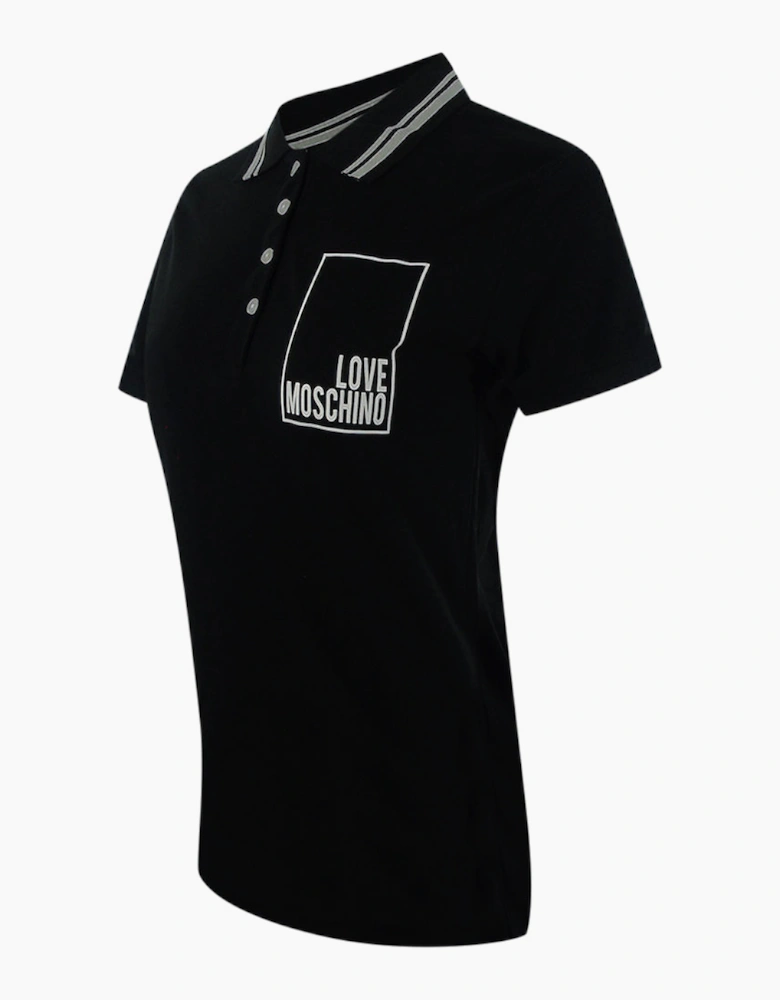 Love Moschino Small Box Logo Black Polo Shirt