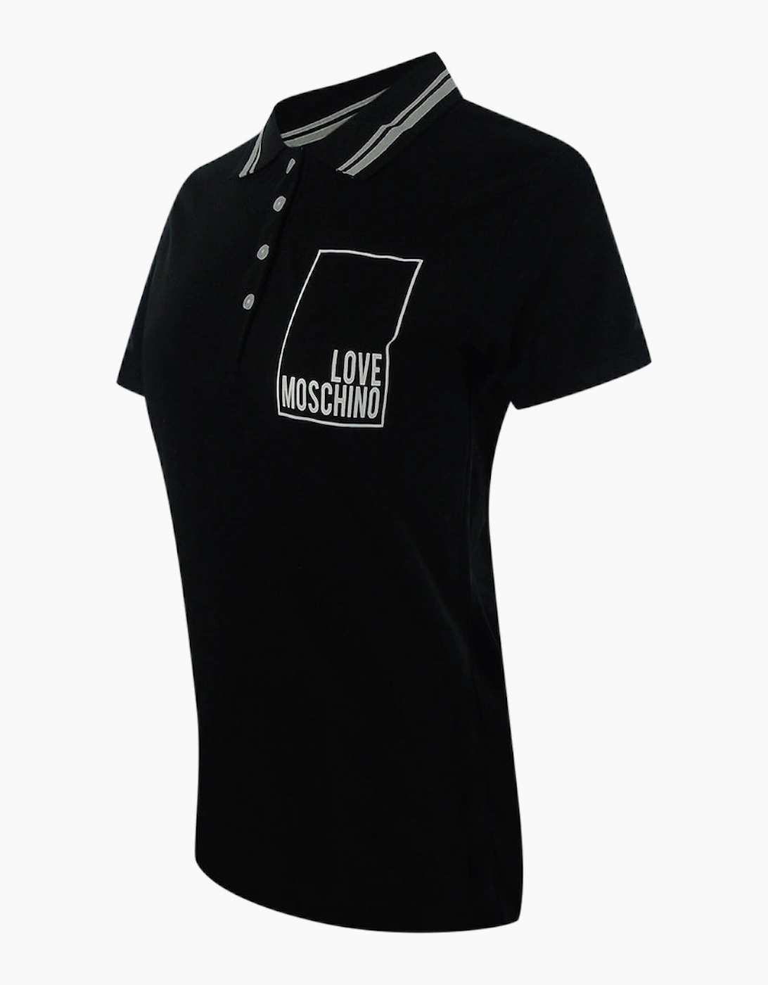 Love Moschino Small Box Logo Black Polo Shirt