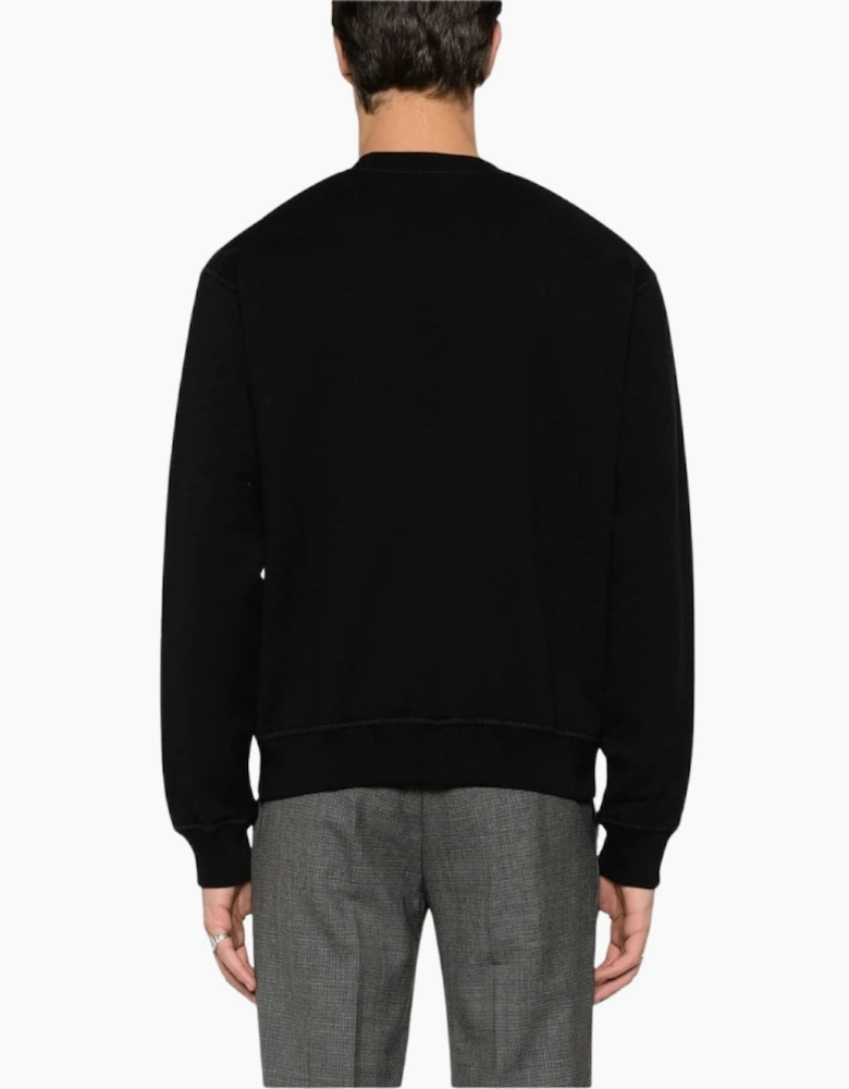 Dsquared2 D2 Sequin Logo Black Crew Neck Jumper