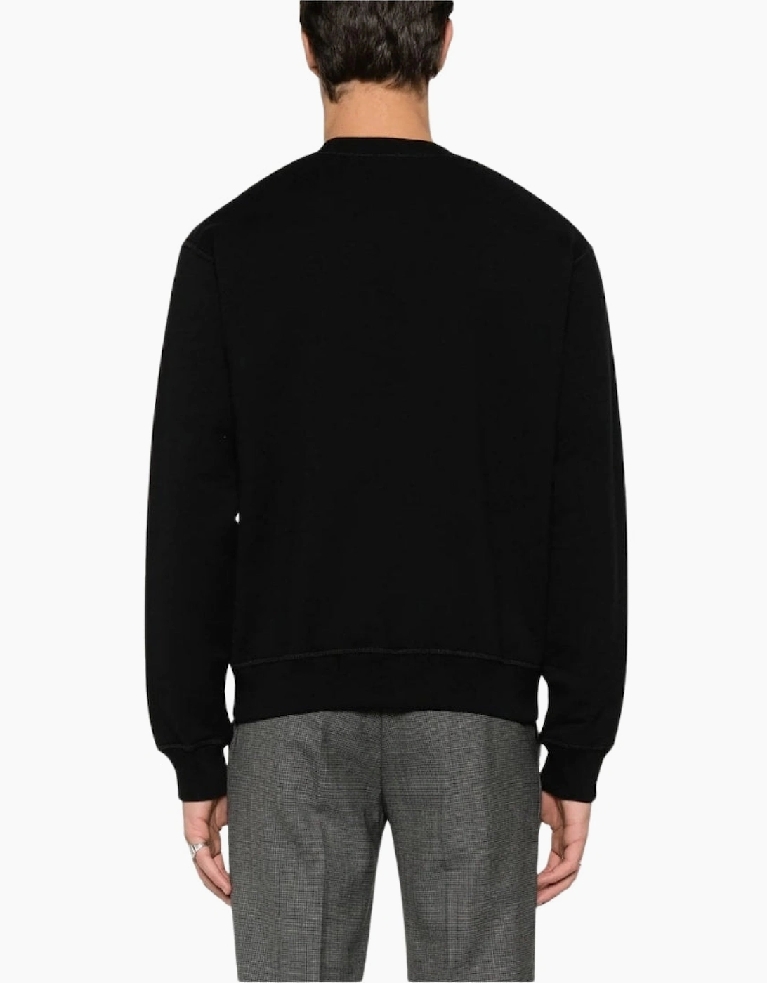 Dsquared2 D2 Sequin Logo Black Crew Neck Jumper