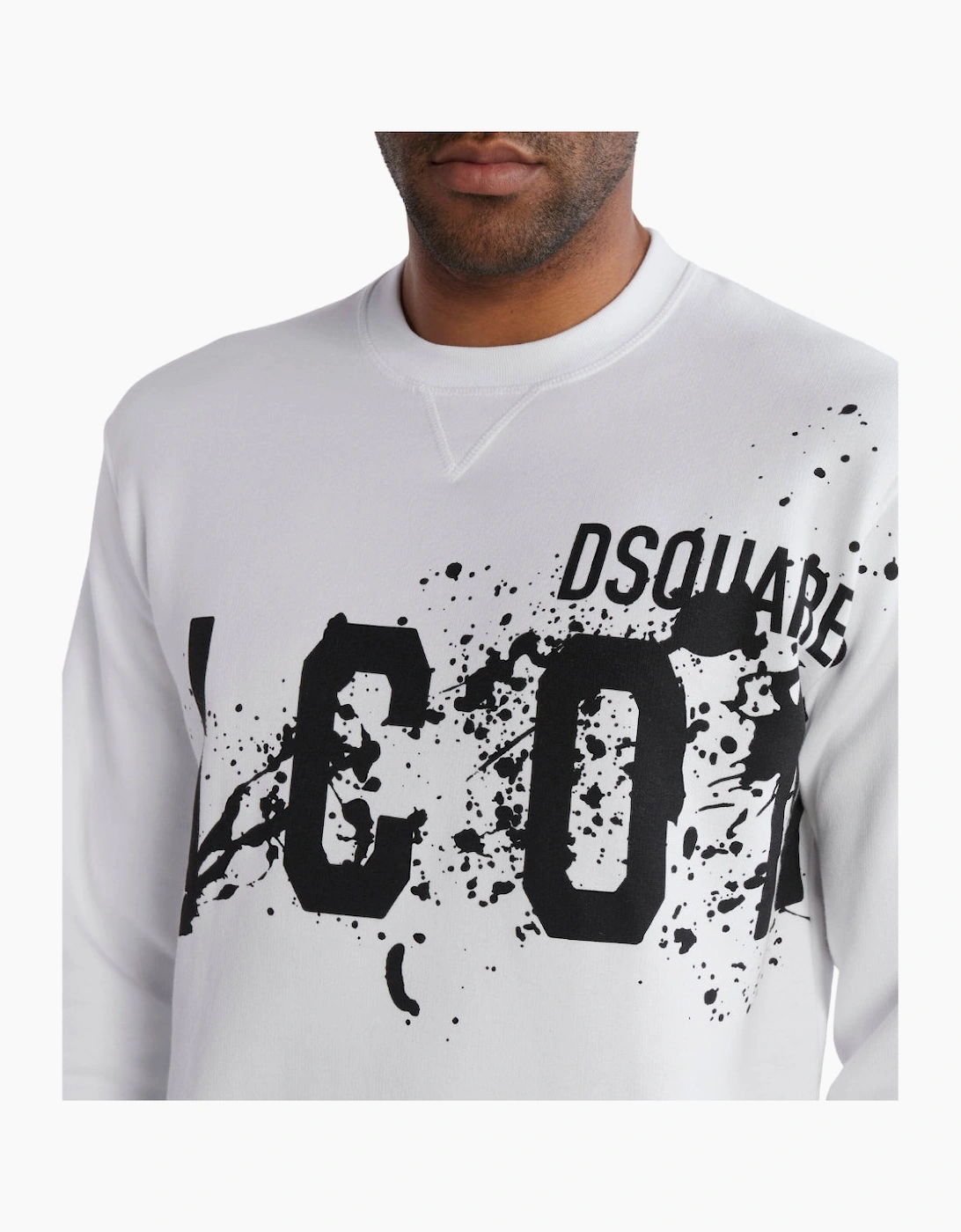Dsquared2 Icon Splash Cool Fit Crew Neck White Sweatshirt