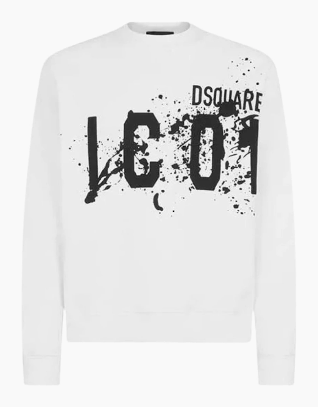 Dsquared2 Icon Splash Cool Fit Crew Neck White Sweatshirt
