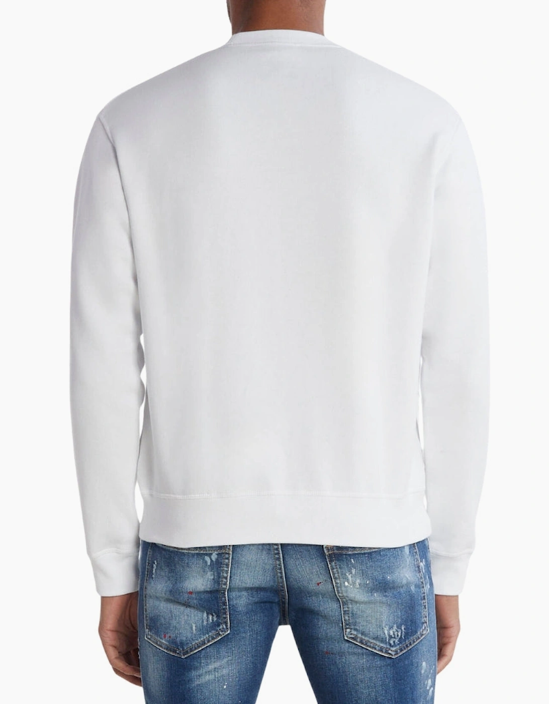 Dsquared2 Icon Splash Cool Fit Crew Neck White Sweatshirt