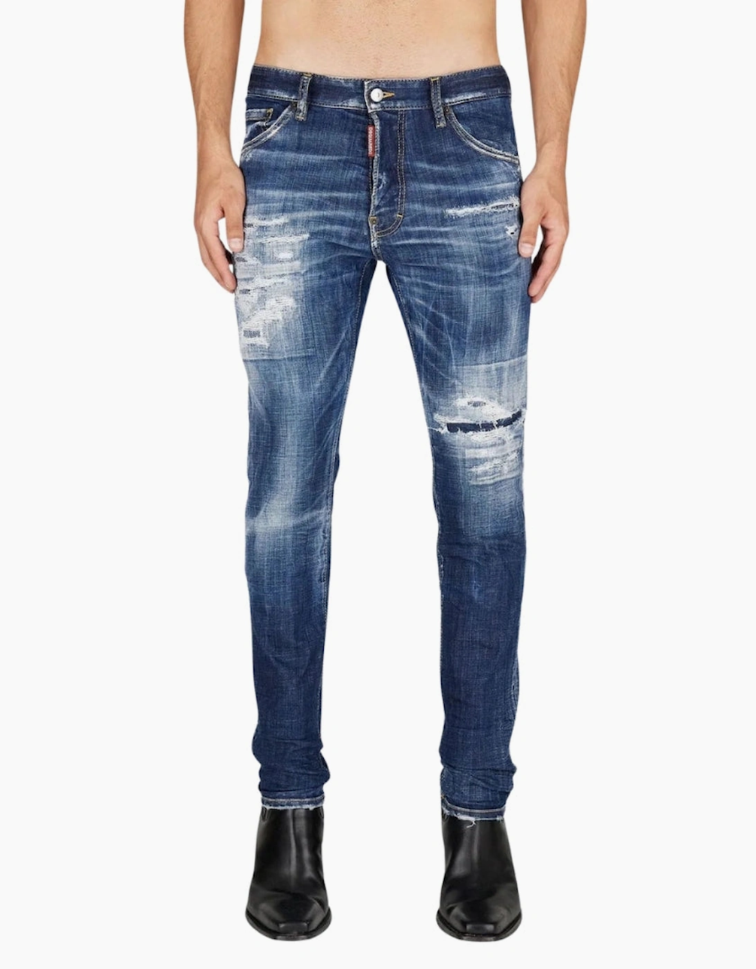 Dsquared2 Cool Guy Jean Destroyed Worn Denim Blue Jeans
