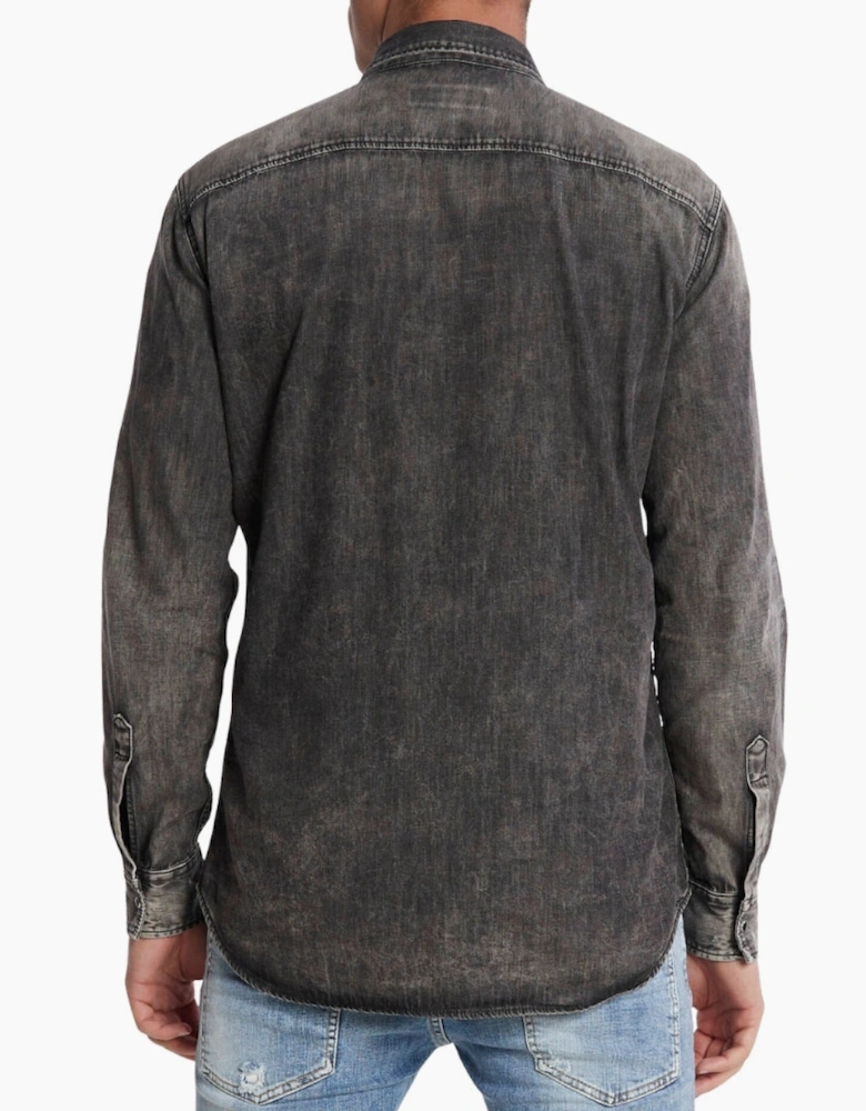 Dsquared2 Regular Fit Faded Black Denim Shirt