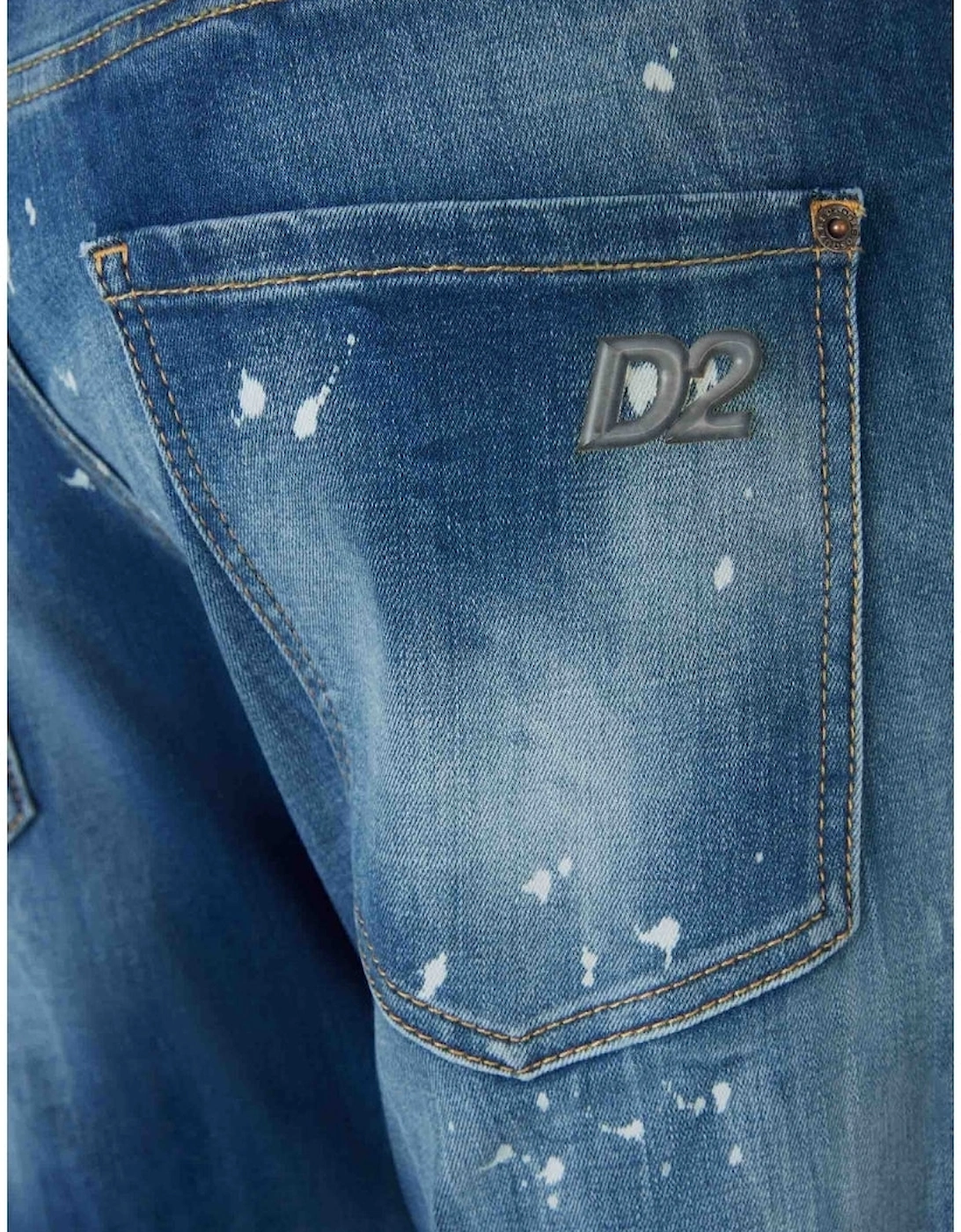 Dsquared2 Skater Jean Faded Bleached Splash Effect Blue Jeans
