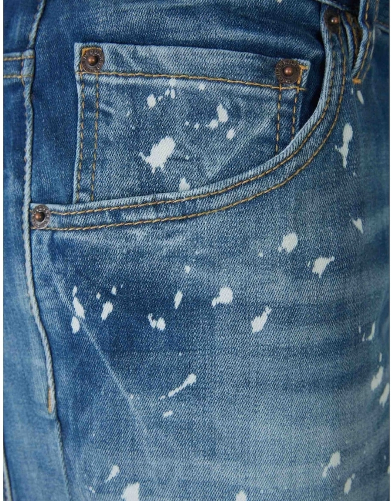 Dsquared2 Skater Jean Faded Bleached Splash Effect Blue Jeans