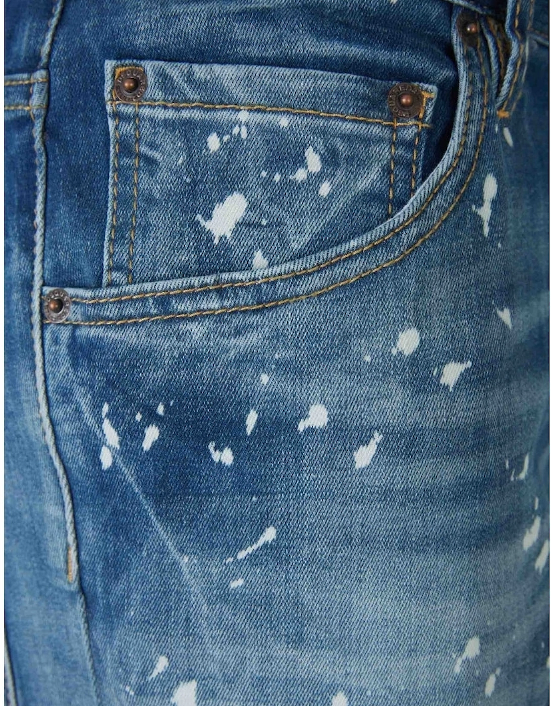 Dsquared2 Skater Jean Faded Bleached Splash Effect Blue Jeans