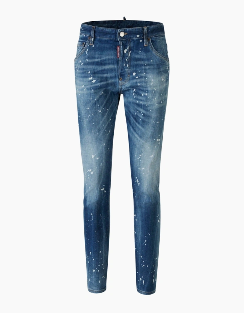Dsquared2 Skater Jean Faded Bleached Splash Effect Blue Jeans