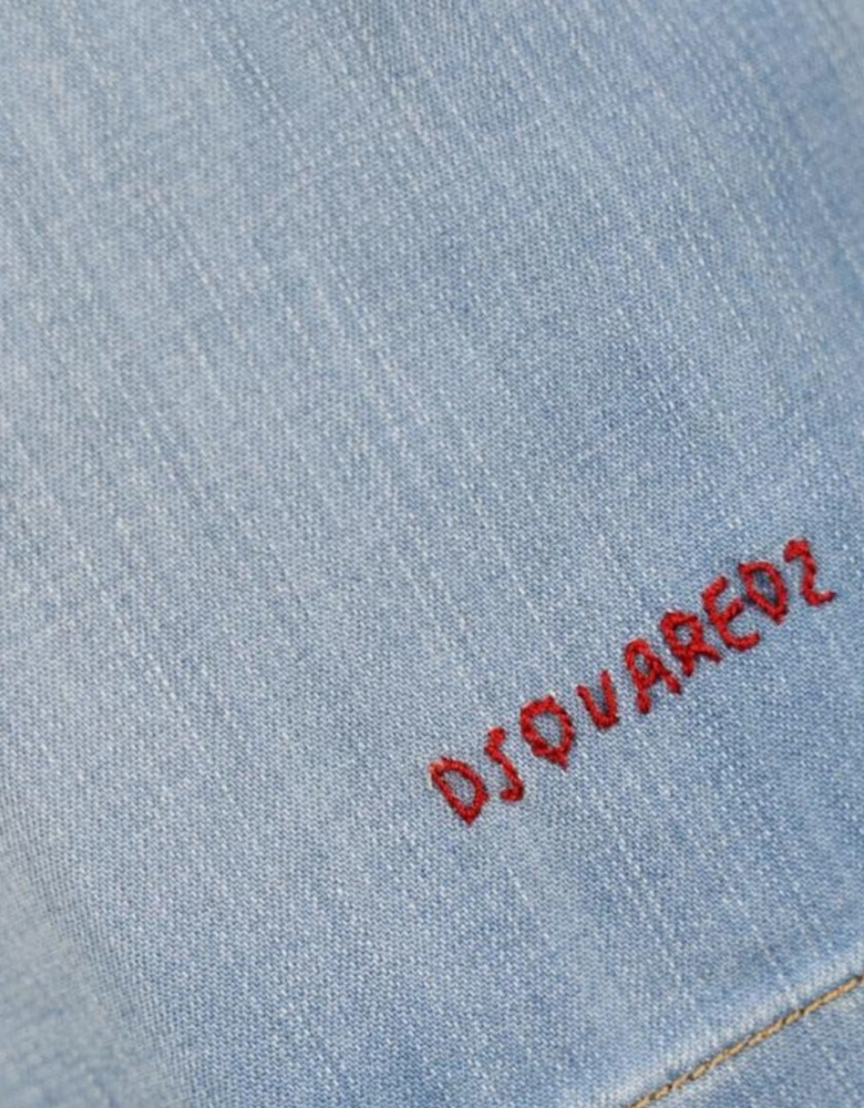 Dsquared2 Relaxed Fit Light Blue Denim Shorts