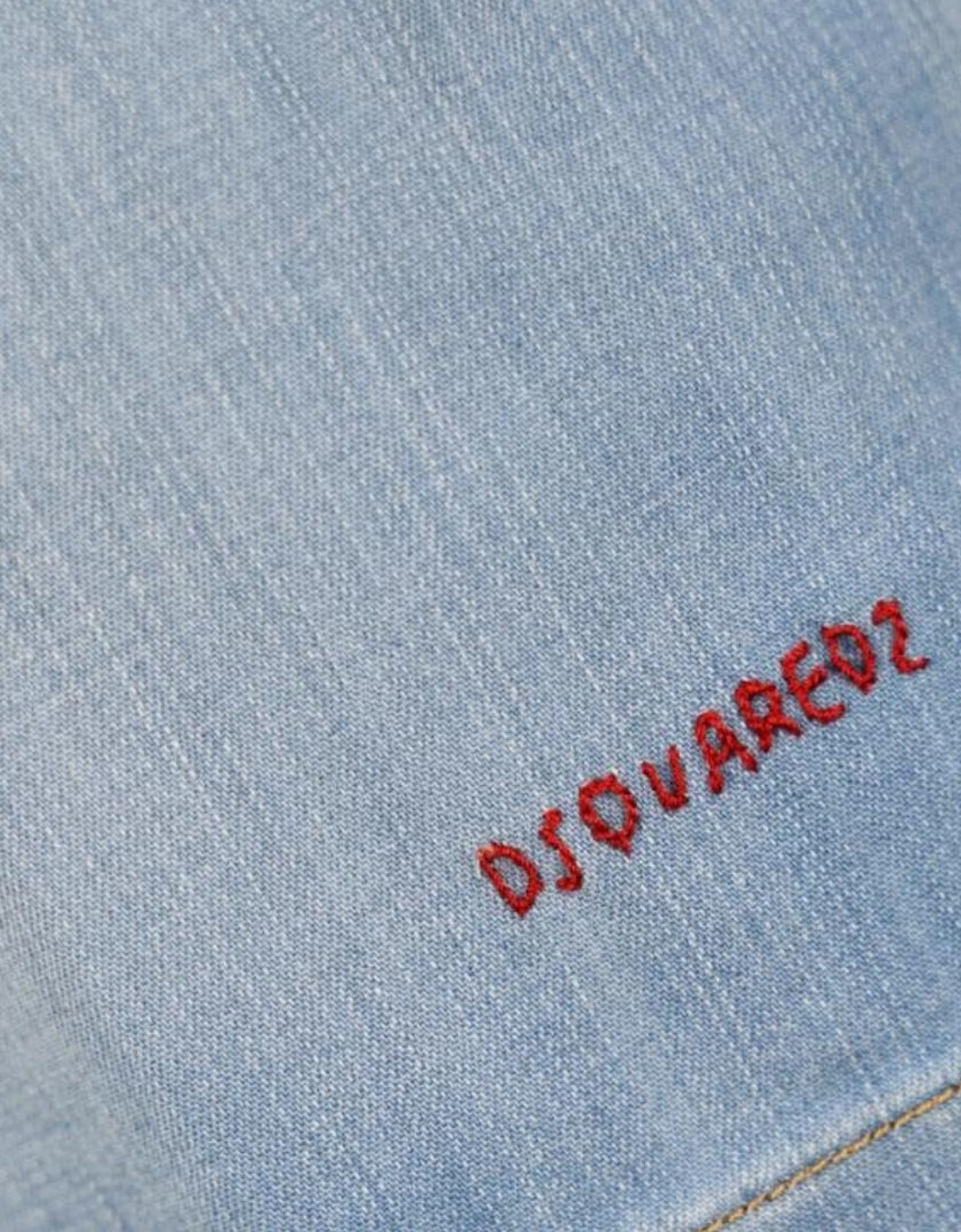 Dsquared2 Relaxed Fit Light Blue Denim Shorts