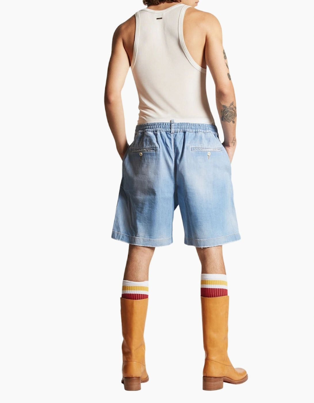 Dsquared2 Relaxed Fit Light Blue Denim Shorts
