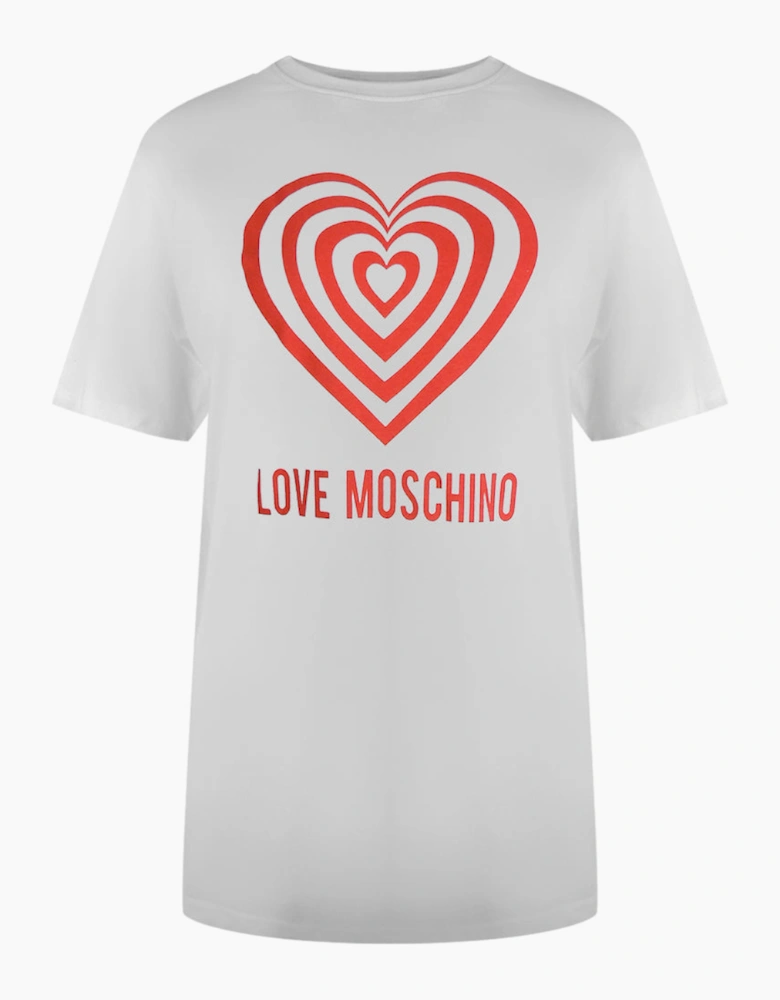 Love Moschino Hypno Heart Logo White T-Shirt