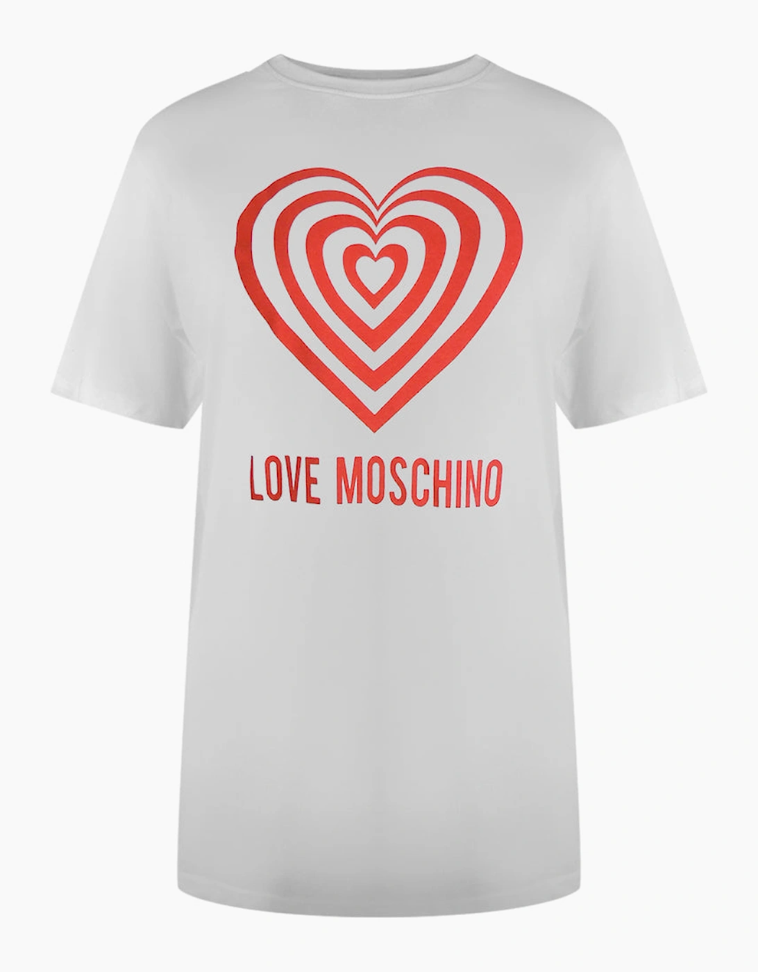 Love Moschino Hypno Heart Logo White T-Shirt