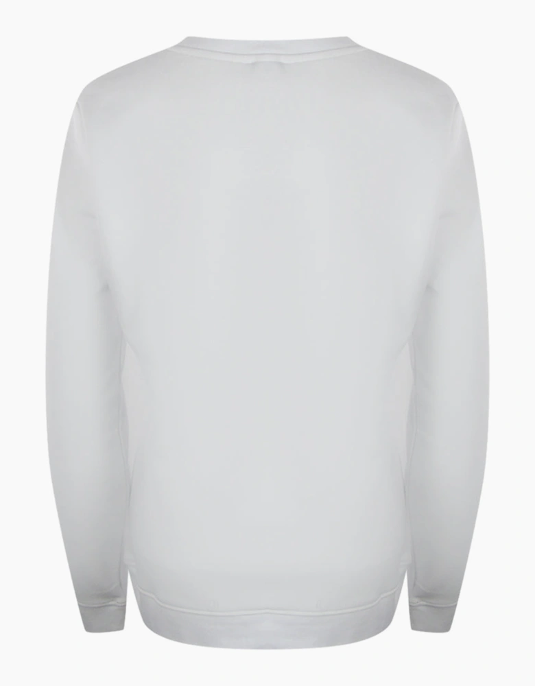 Love Moschino Large Bold Heart Logo White Sweatshirt