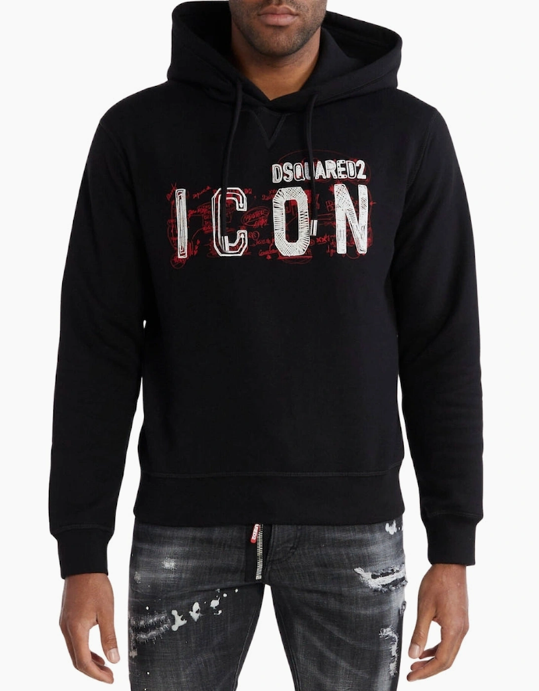 Dsquared2 Icon Scribble Logo Cool Fit Black Hoodie
