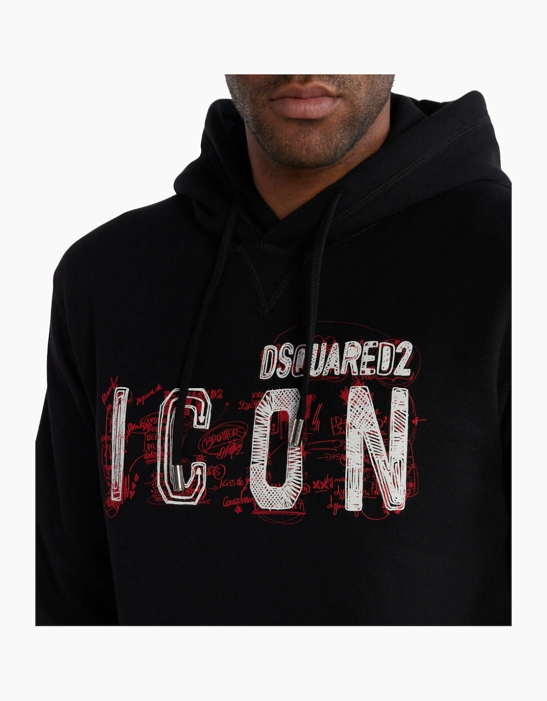 Dsquared2 Icon Scribble Logo Cool Fit Black Hoodie